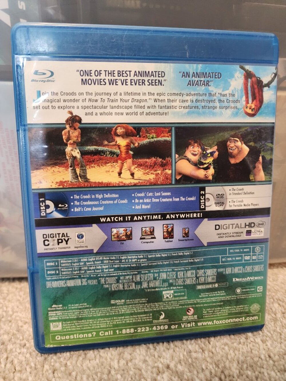 The Croods Blue-Ray + DVD + Digital HD - Used - Picture 2 of 3